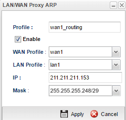 a screenshot of Vigor3900 LAN WAN Proxy setup
